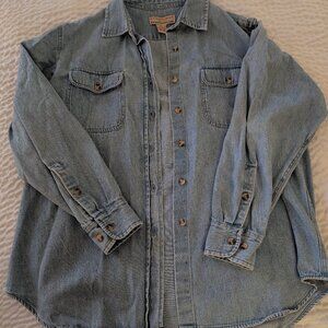 Oversized denim button down
